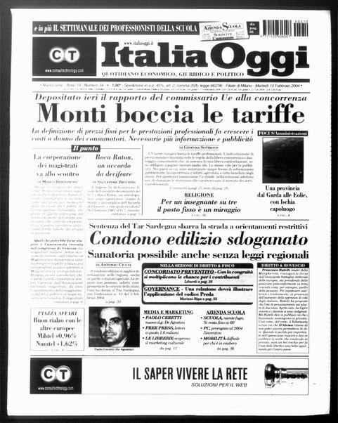 Italia oggi : quotidiano di economia finanza e politica